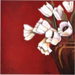 Tulips on Red by Ann Parr