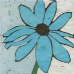 Turquoise Batik Botanical I by Andrea Davis