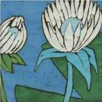 Turquoise Batik Botanical IV by Andrea Davis