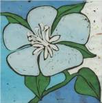 Turquoise Batik Botanical VI by Andrea Davis