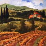 Tuscan Monastery Amidst Autumn by Eva Szorc