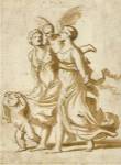 Two Girls Accompanied by Cupid by Nicholas Poussin