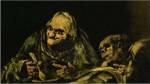 Two Old Men Eating, one of the 'Black Paintings' by Francisco De Goya