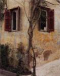 Two Windows, Red Shutters by Zeny Cieslikowski