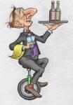 Unicycle Waiter by Bill Abbott