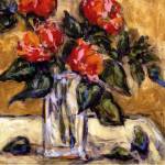 Vase Of Red Peonies by Nicole Etienne