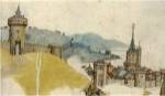 View of a Walled City in River Landscape