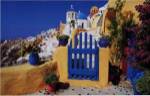 Village with Blue Gate by Yiorgos Depollas