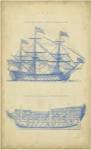 Vintage Ship Blueprint by C.E. Chambers
