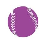 Violet Softball on White by Sports Mania