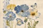 Watercolor Poppies Blue Landscape by Pamela Gladding