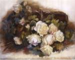White Roses in Basket by Andrea Dern