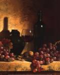 Wine Bottle, Grapes and Walnuts by Loran Speck