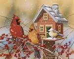 Winter Birds Buffet by William Vanderdasson