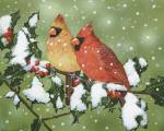 Wintery Cardinals by William Vanderdasson
