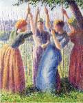 Women Planting Peasticks, 1891 by Camille Jacob Pissarro