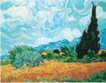Yellow Wheat and Cypresses by Vincent van Gogh